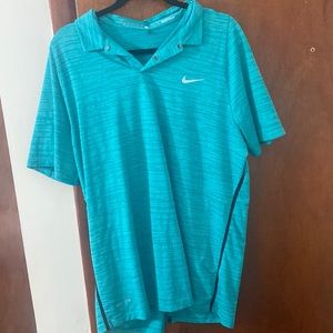 Nike Mens L Tiger Woods Golf Polo / Blue,Green